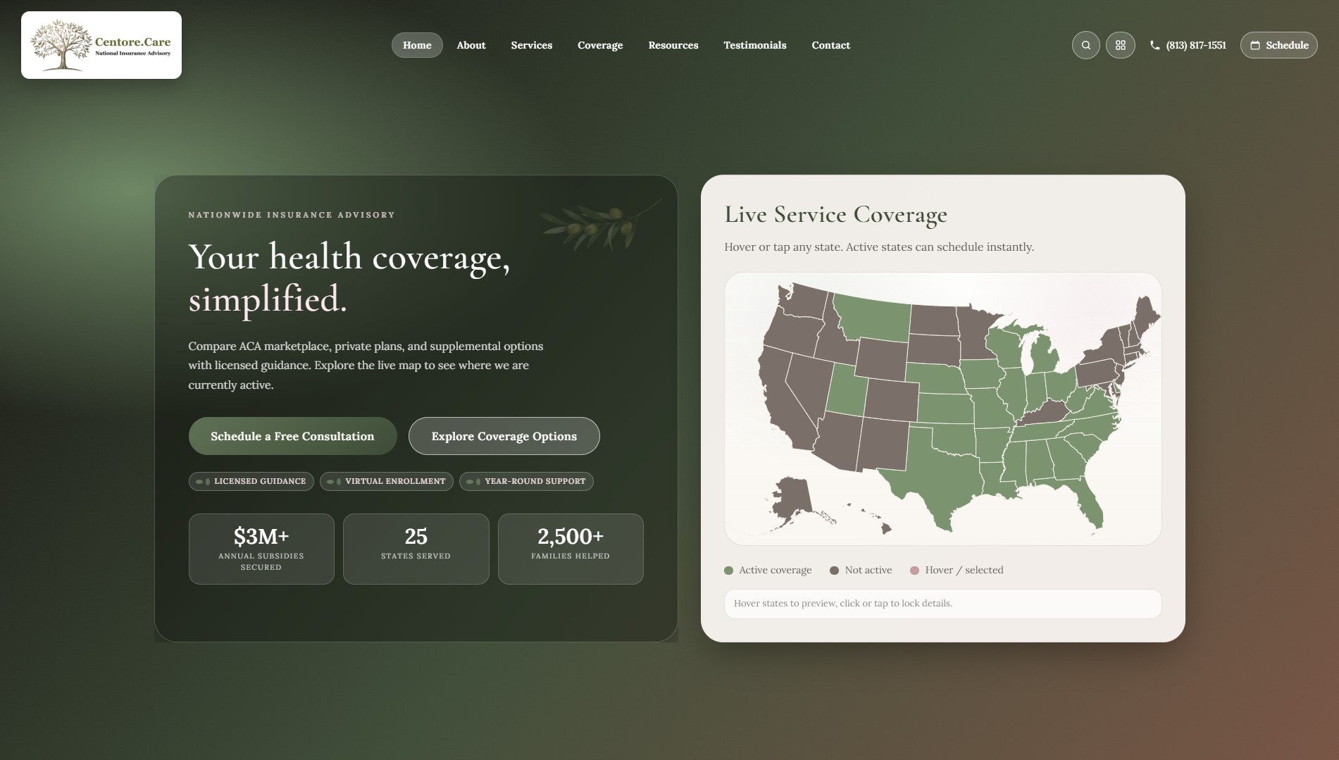 Centore.Care website preview